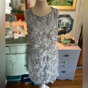 Scarlett Blue Lace Sheath Dress 10 Sequins Sparkly Dressy Weddings VGUC